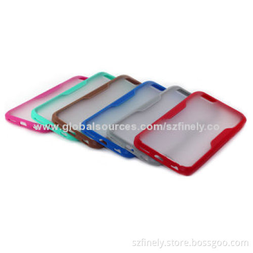 PC and TPU Mobile Phone Case for iPhone 6, Double Injection, Clear PC and TPU Case